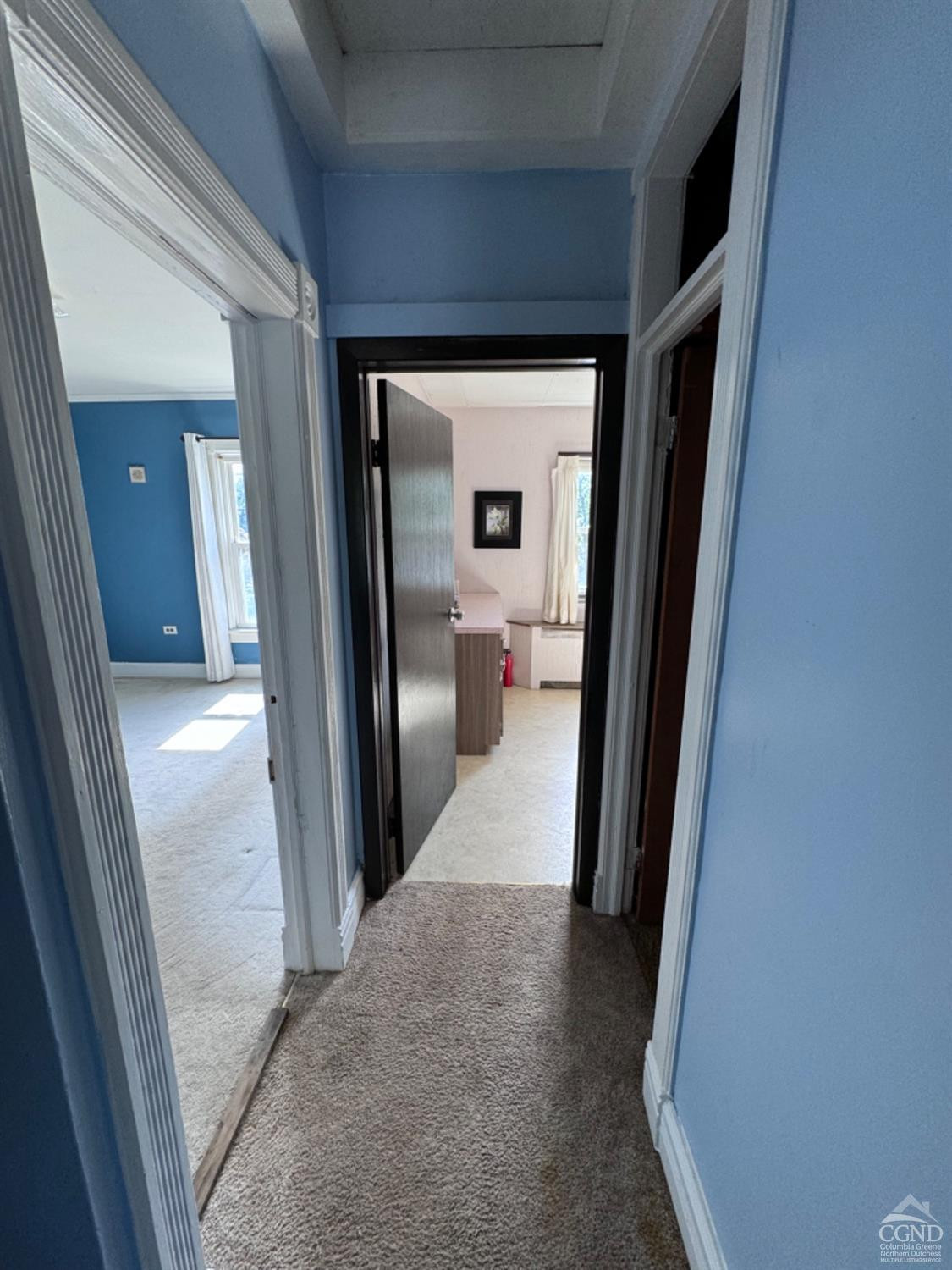 95 Maple Avenue Catskill, NY 12414 - Photo 21 of 25 a view of a hallway view with wooden floor fireplace and bathroom