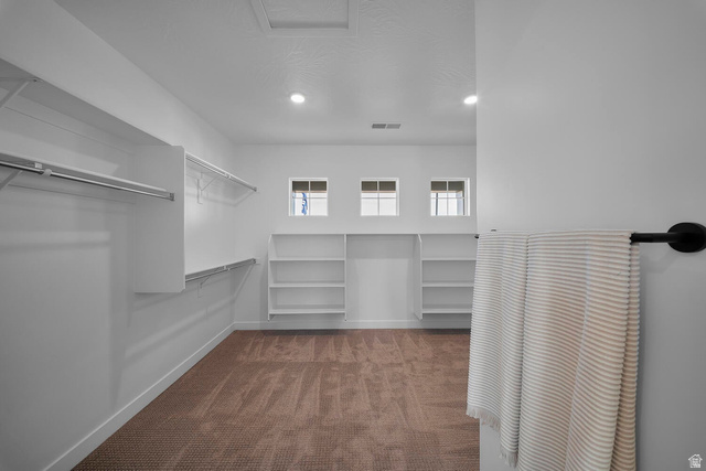 382 North Rhyolite Drive, Unit 111 Hurricane, UT 84737 - Photo 12 of 37 Spacious walk-in closet featuring built-in shelving, hanging rods, recessed lighting, and three transom windows
