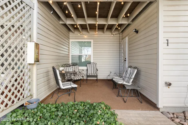 a view of a outdoor space with lounge chair