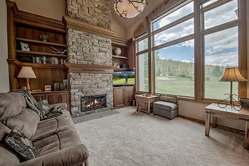 a view of a porch with furniture