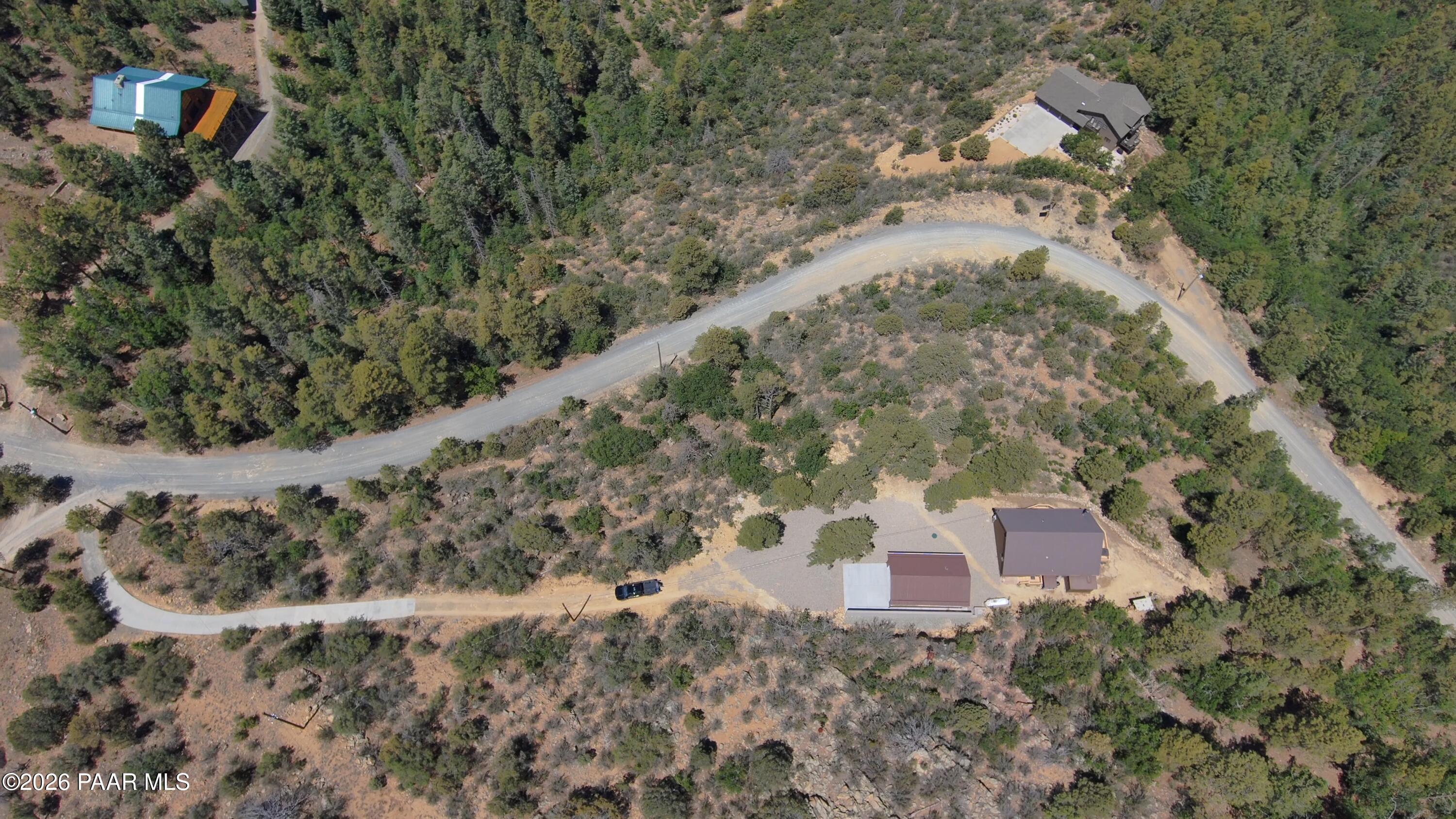 7251 South Big Bug Mesa Road Mayer, AZ 86333 - Photo 40 of 55 a aerial view of a house with a yard