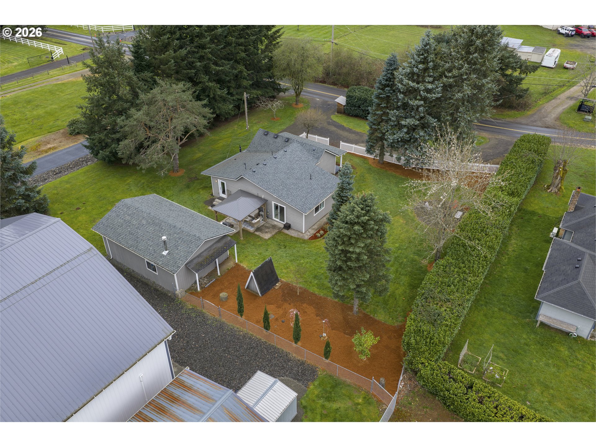 615 Northeast 257th Avenue Camas, WA 98607 - Photo 39 of 48 an aerial view of a house with a garden