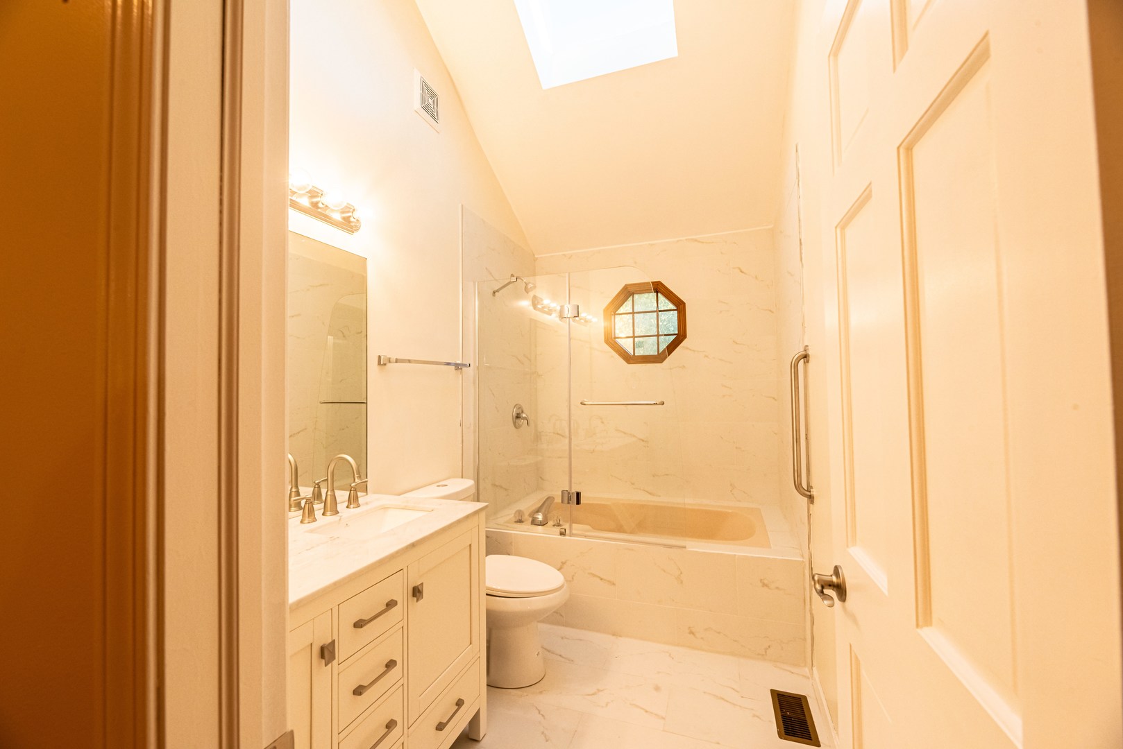 3021 35th Street Oak Brook, IL 60523 - Photo 25 of 32 a bathroom with a granite countertop sink toilet and shower