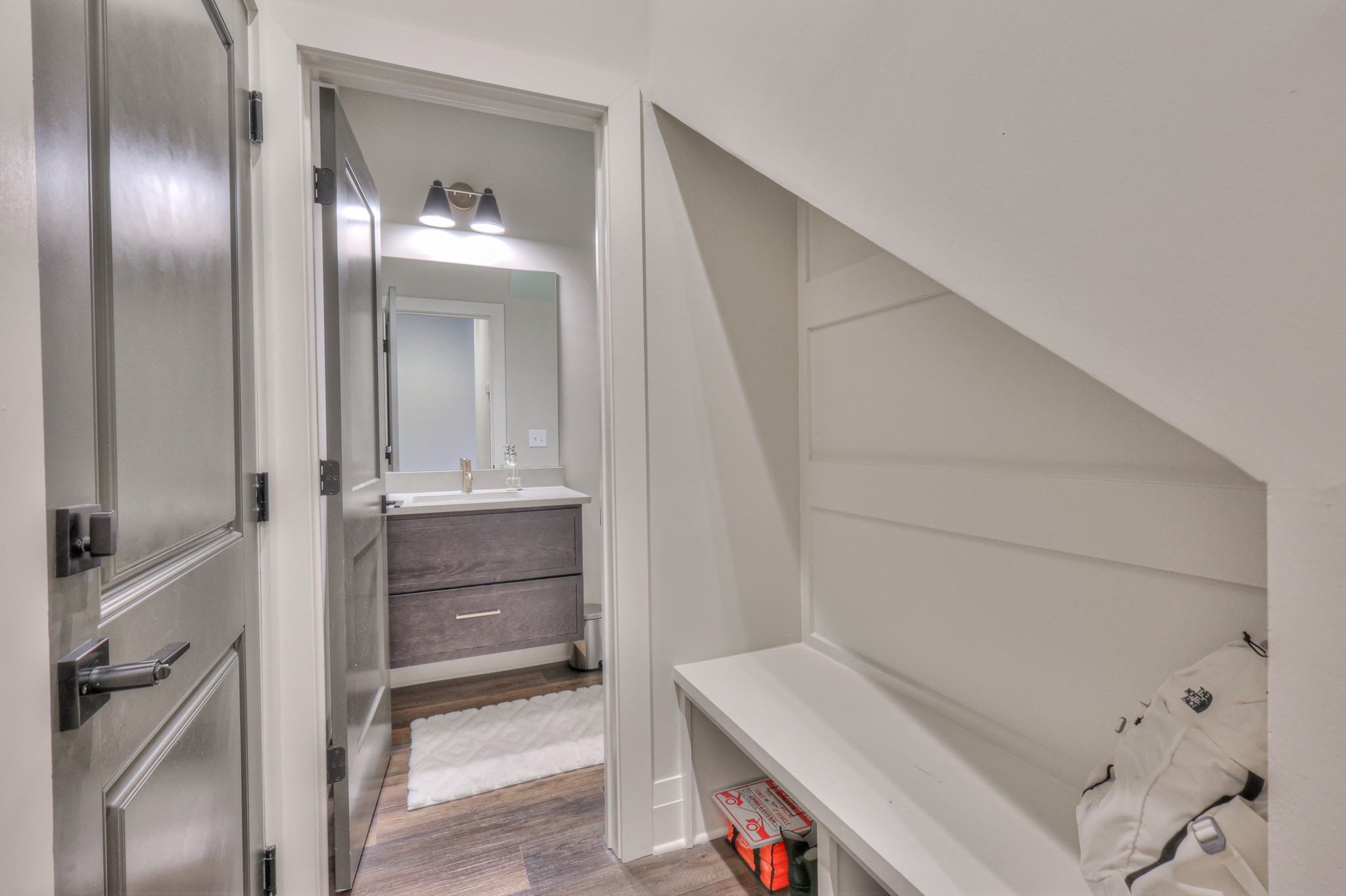 1108 Noble Loop Nashville, TN 37211 - Photo 15 of 45 a bathroom with a sink and a mirror