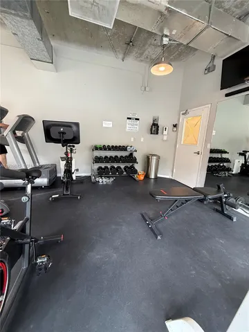a room with gym equipment