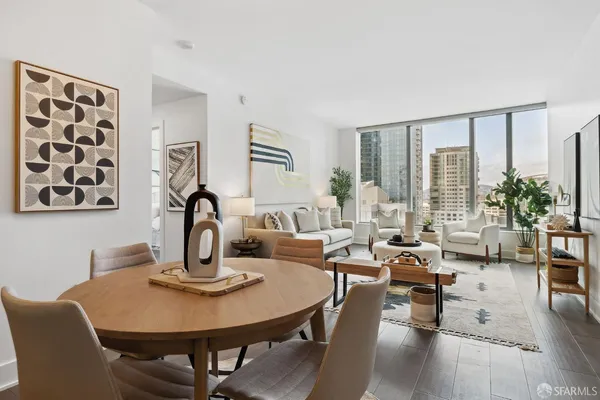 a living room with furniture