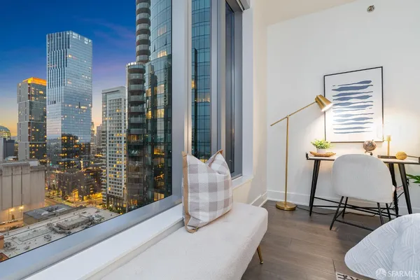 a room with furniture and a window