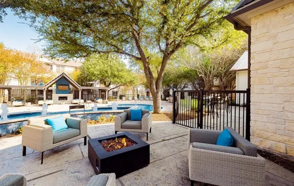 a outdoor living space with patio furniture