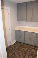 a view of wooden cabinets