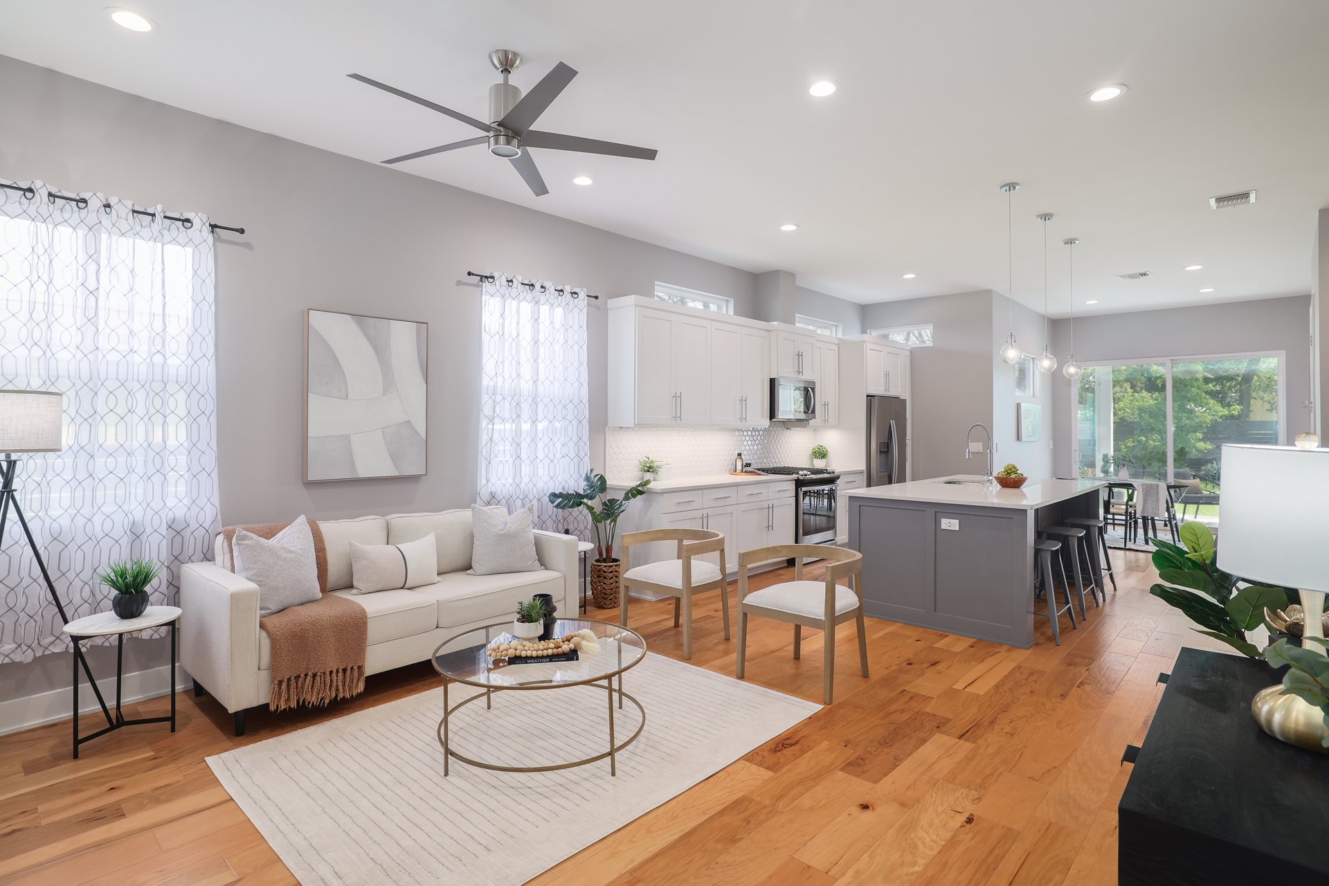 1103 Saucedo Street, Unit B Austin, TX 78721 - Photo 5 of 26 The open-concept layout provides a seamless flow from the front entry, creating an inviting space for gatherings or a quiet evening in