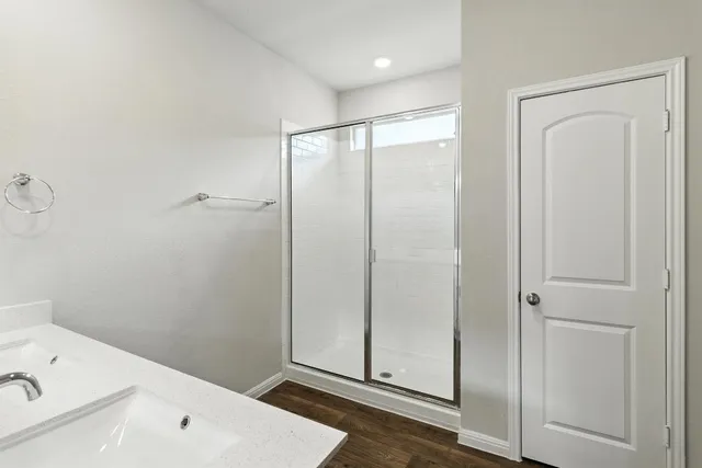 a view of a room with racks on the wall