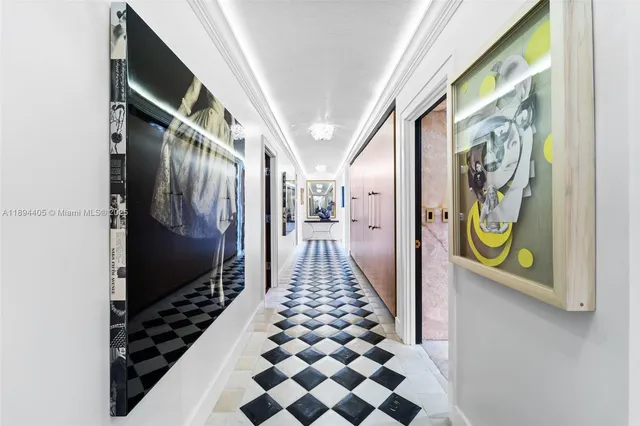 a bathroom with a granite countertop sink mirror and shower
