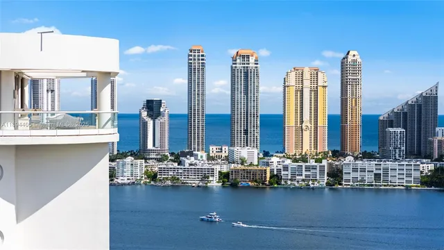 a city view with tall buildings