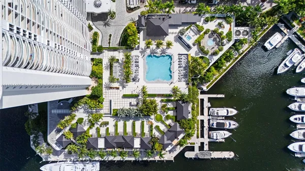 an aerial view of a house outdoor space