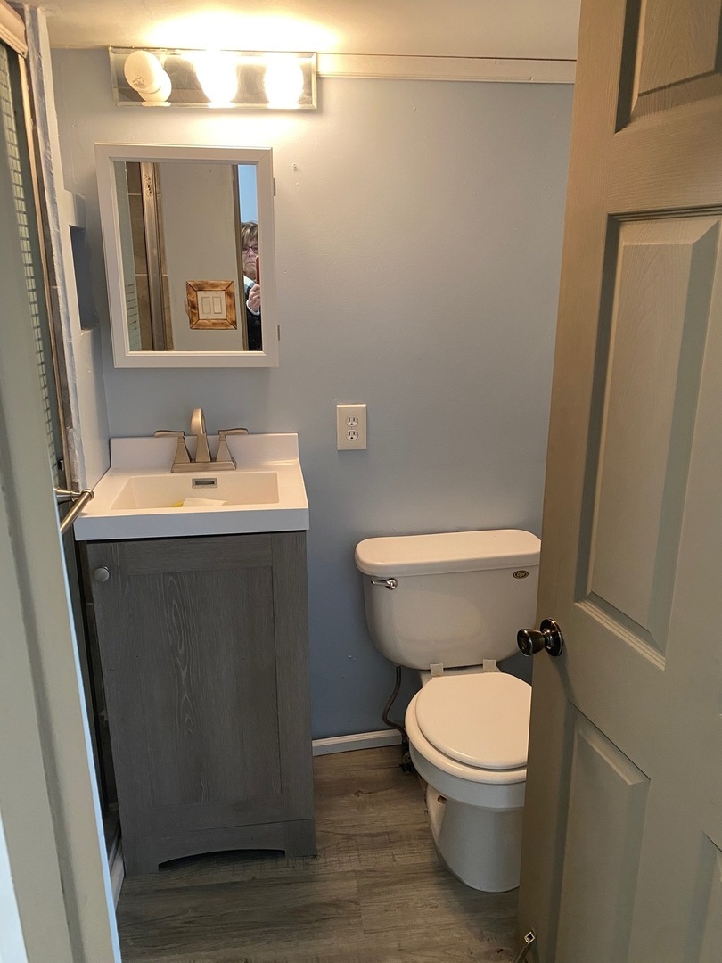 405 6th Street Mendota, IL 61342 - Photo 16 of 21 a bathroom with a toilet a sink and mirror