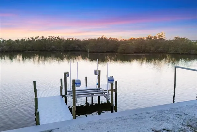 a view of a lake from a city