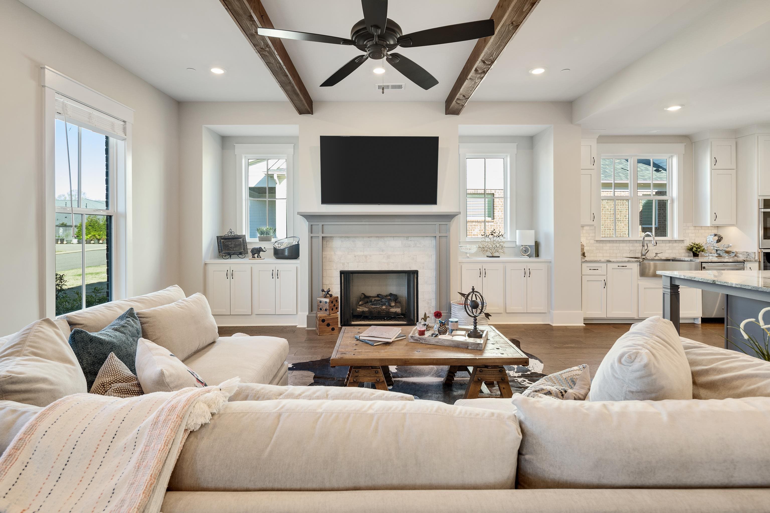 60 Old Pasture Lane Collierville, TN 38017 - Photo 6 of 36 a living room with furniture fireplace and flat screen tv