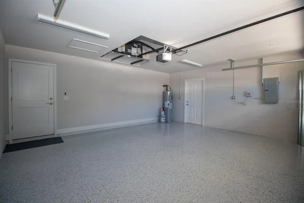 a view of a garage