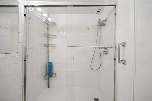a bathroom with a shower