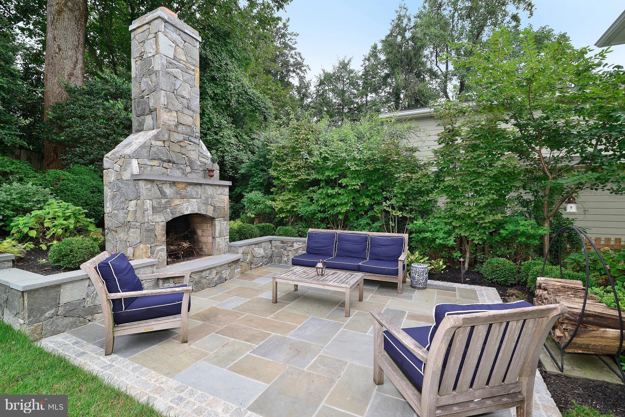 6034 Fort Hunt Road Alexandria, VA 22307 - Photo 29 of 30 Stone Patio & Outdoor Fireplace