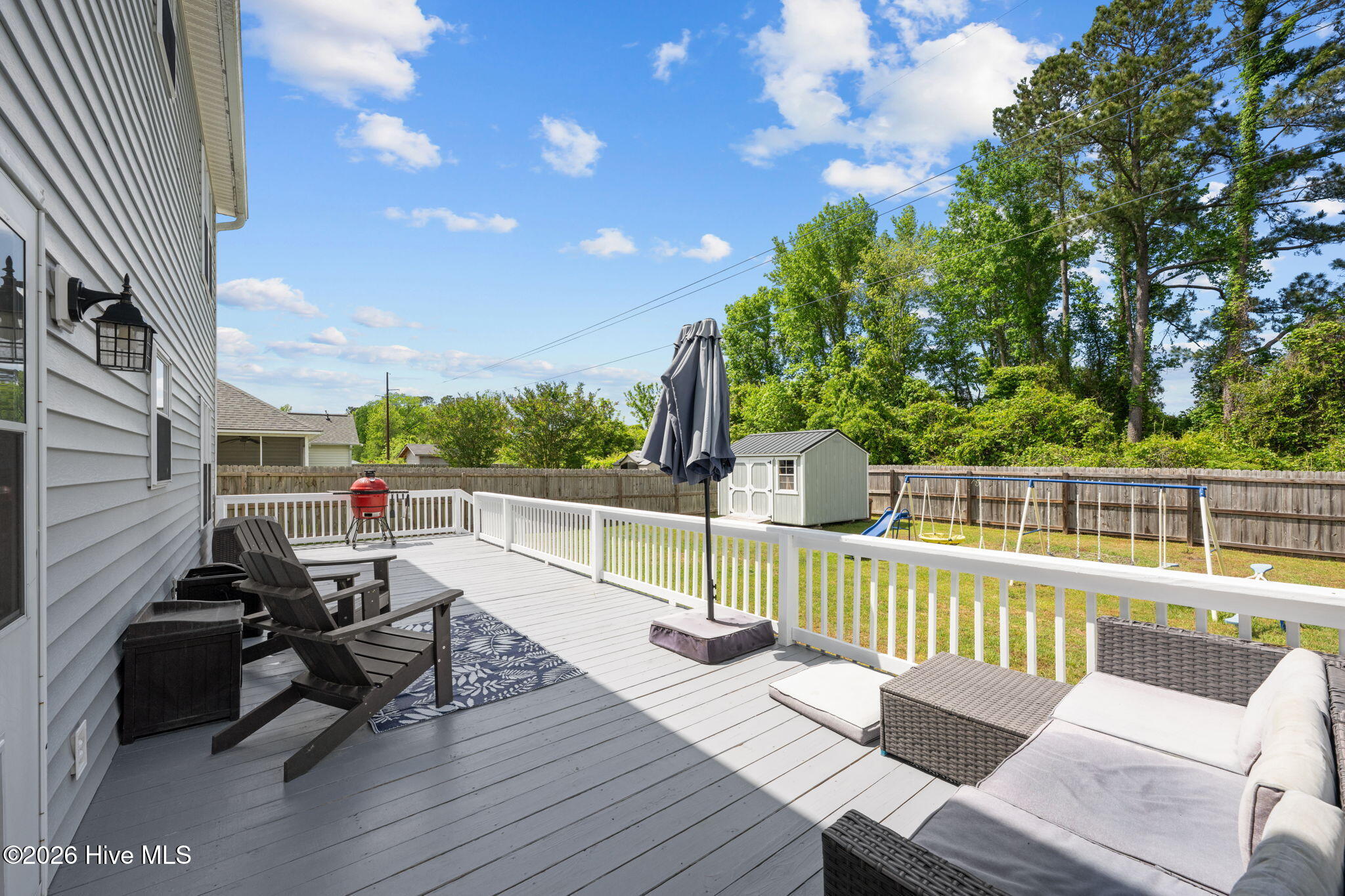 615 Fox Ridge Court Havelock, NC 28532 - Photo 6 of 40 back yard deck