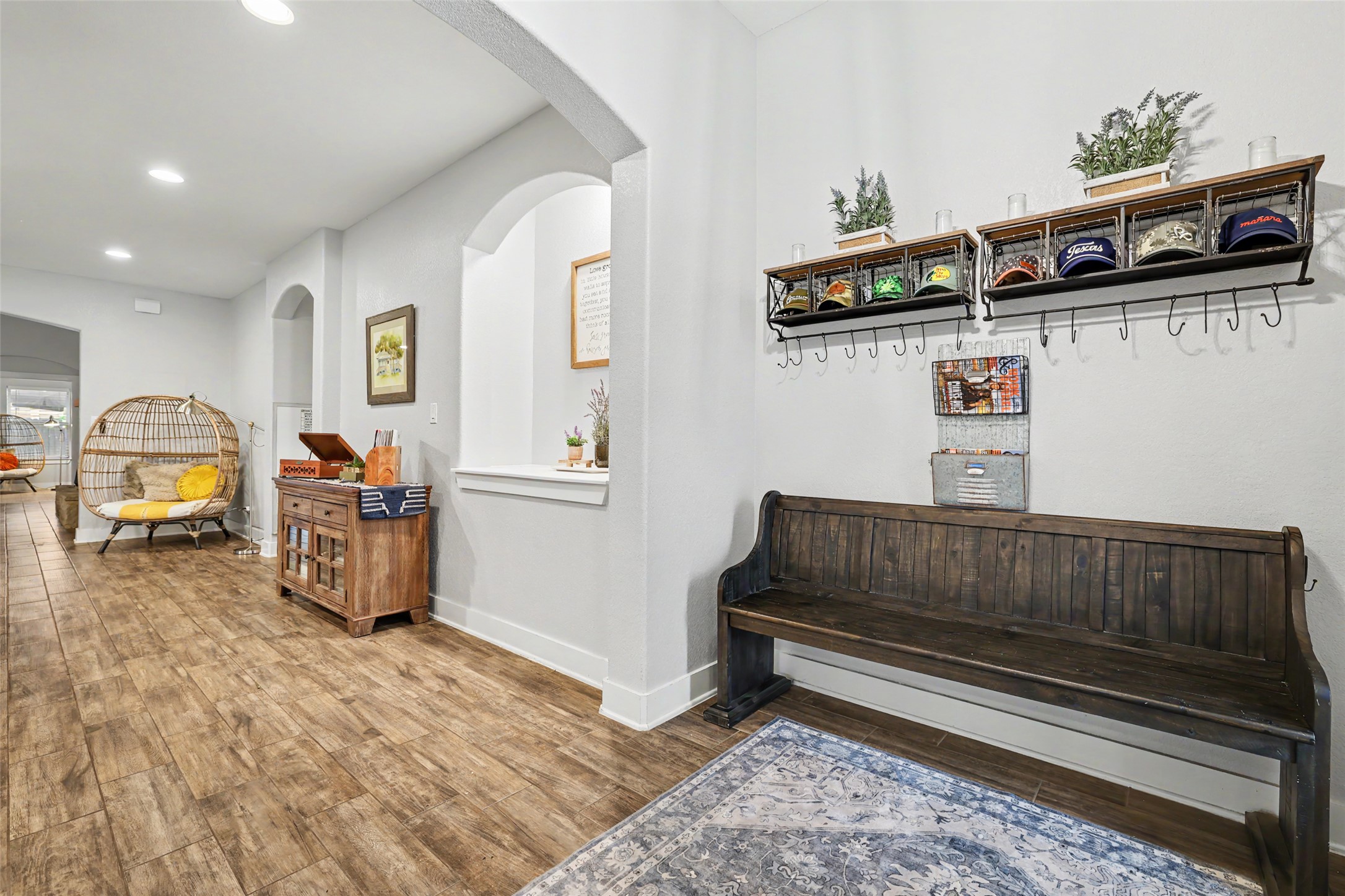 117 Rock Dock Road Georgetown, TX 78633 - Photo 6 of 38 a bedroom with furniture and a wooden floor