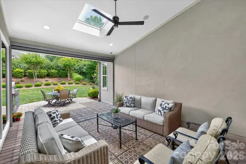 a view of a patio with chair and table in the patio
