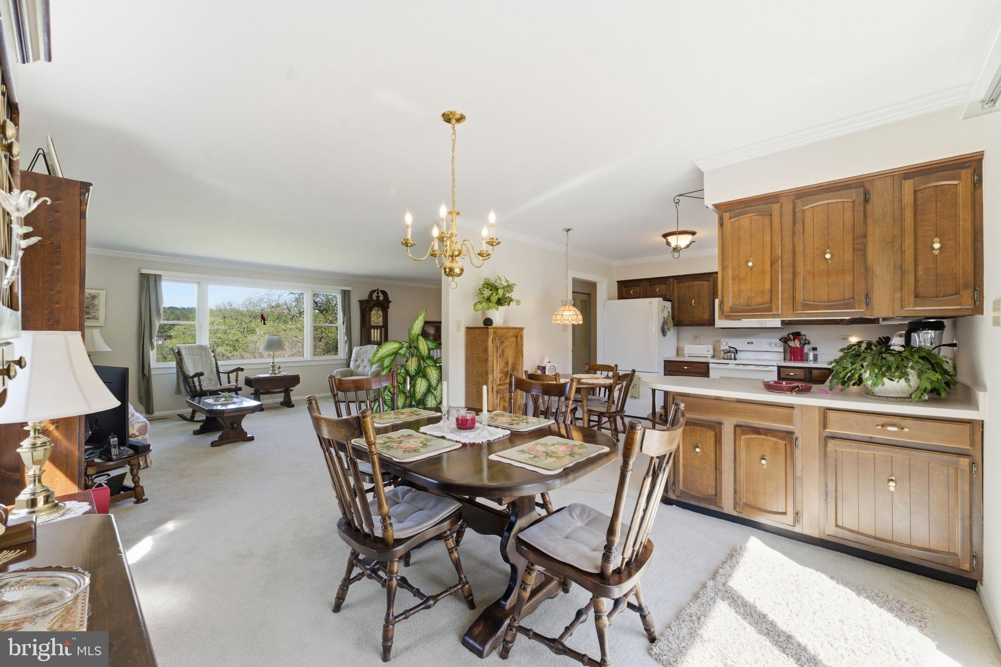 6163 Georgetown Road Broad Run, VA 20137 - Photo 19 of 94 a view of a dining room and livingroom with furniture wooden floor a rug a painting and a chandelier