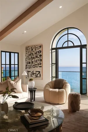 a view of an ocean and beach