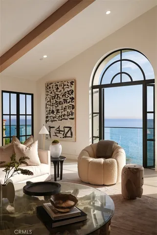 a view of an ocean and beach