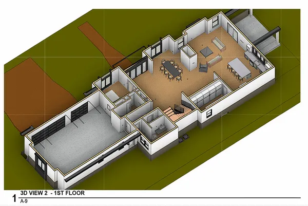 a aerial view of a backyard