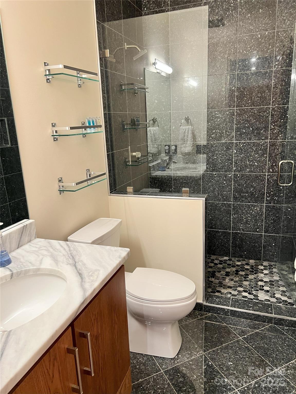 57 Union Chapel Road Weaverville, NC 28787 - Photo 21 of 45 a bathroom with a sink a toilet and shower