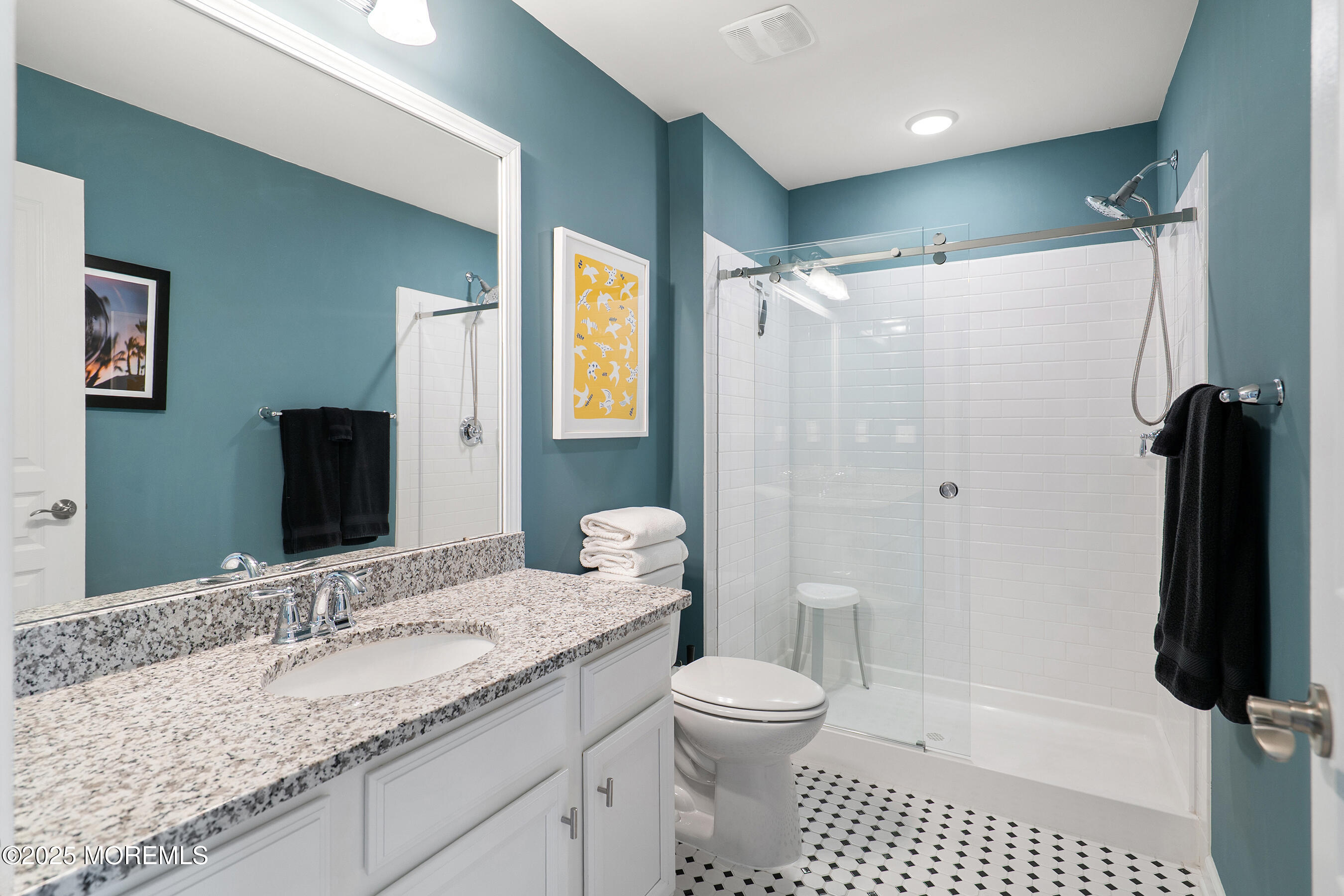 19 Lighthouse Point Road, Unit 504 Highlands, NJ 07732 - Photo 34 of 43 a bathroom with a granite countertop sink toilet and shower
