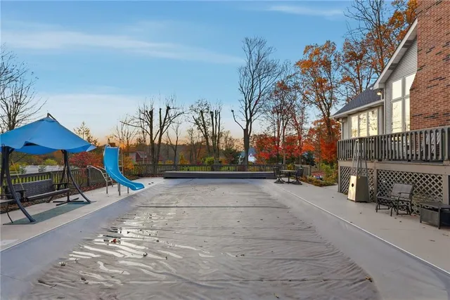 a view of outdoor space with seating