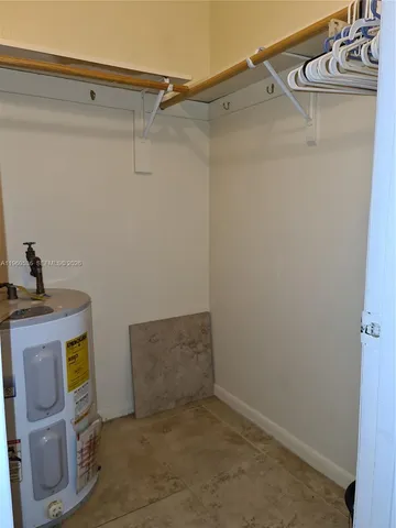 a view of a room with racks on the wall