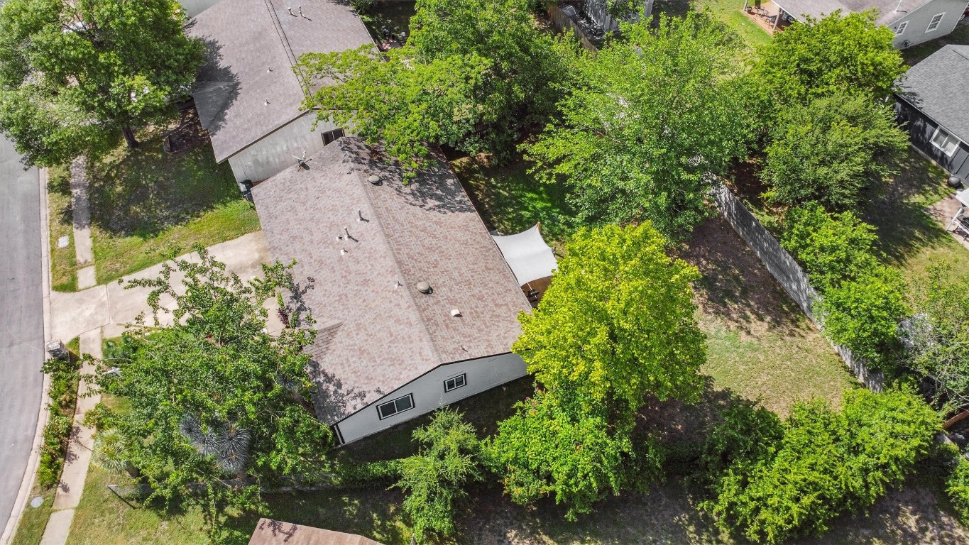 6308 Shadow Bend Austin, TX 78745 - Photo 34 of 35 an aerial view of a house with a yard and garden