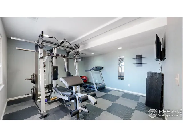 a balcony with wooden floor