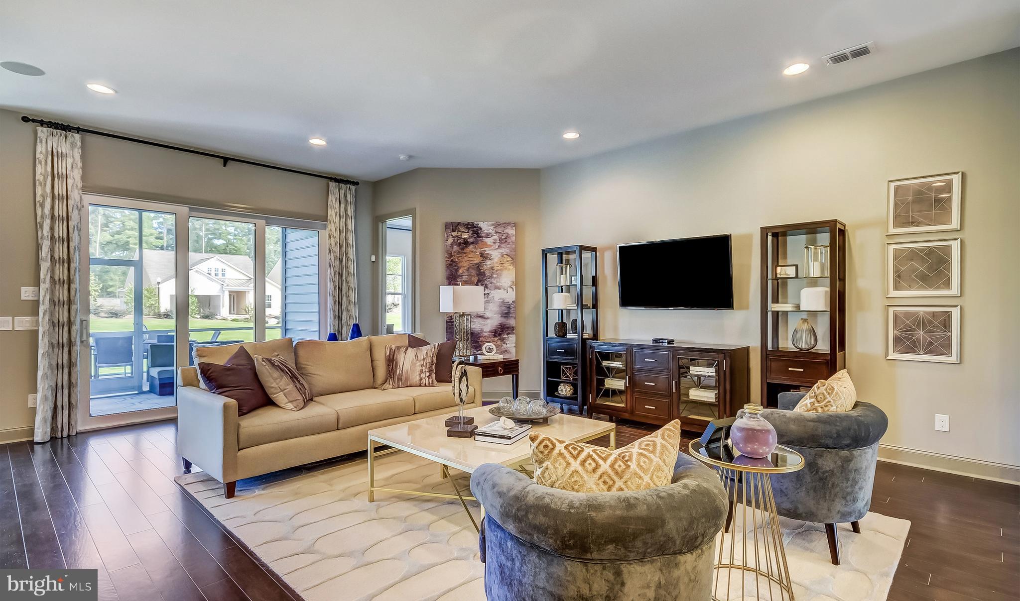 19150 Chartres Street Lewes, DE 19958 - Photo 9 of 12 a living room with fireplace furniture and a flat screen tv