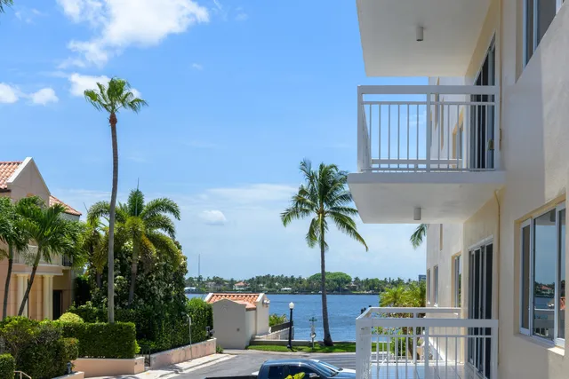 a view of a swimming pool with a garden