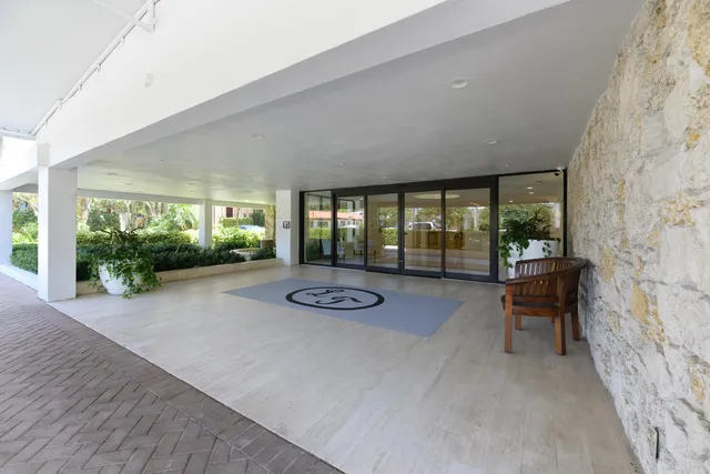 a front view of a building