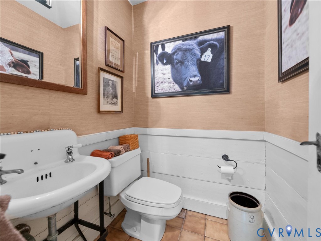 2625 Old Tavern Road Powhatan, VA 23139 - Photo 59 of 100 a bathroom with a sink a toilet and a mirror