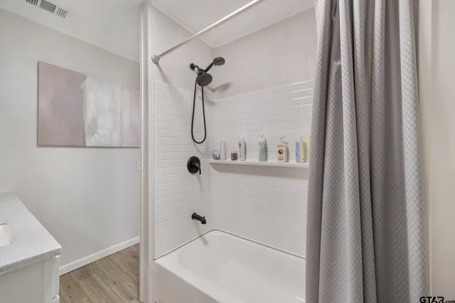 a bathroom with a shower