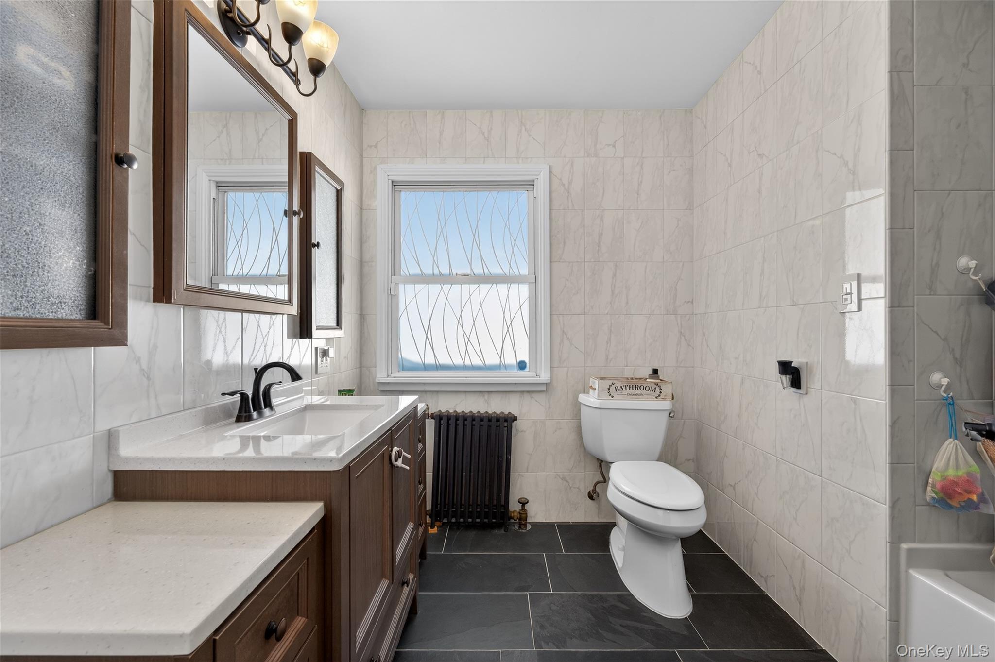49-54 166th Street Queens, NY 11365 - Photo 35 of 41 a bathroom with a sink toilet and mirror