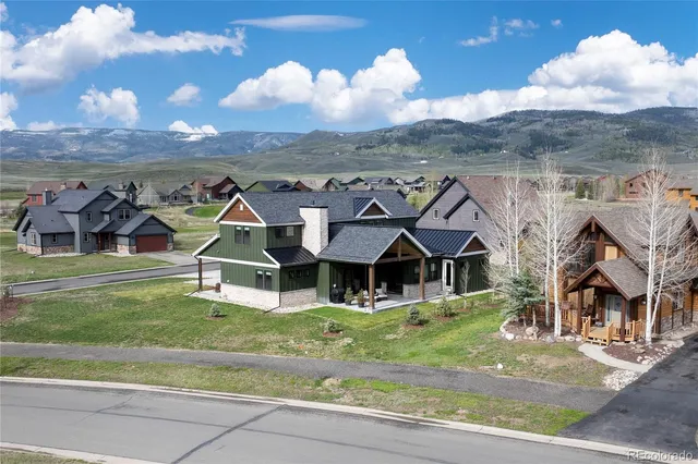 a view of a town with residential houses