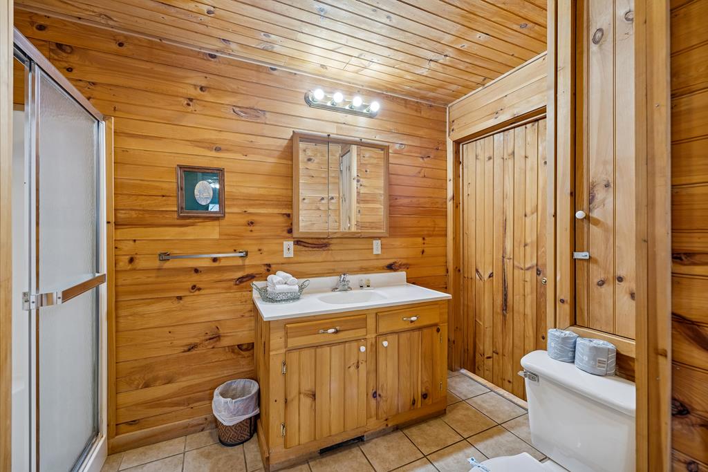 101 Moonshine Mountain Road Mineral Bluff, GA 30559 - Photo 57 of 70 a bathroom with a sink toilet vanity and shower