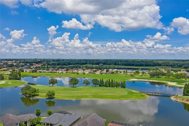 a view of a city with swimming pool