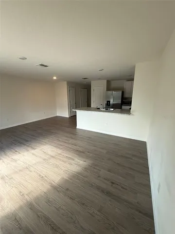 a view of a porch with a backyard