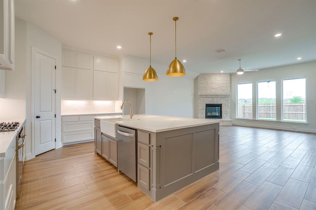 7286 Velvetleaf Street Benbrook, TX 76126 - Photo 16 of 39 a kitchen with a stove and a wooden floors