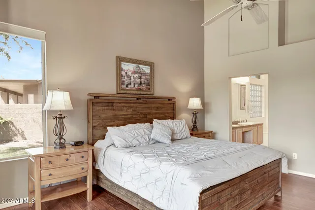 an outdoor space with furniture and garden