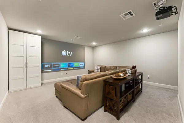 a living room with furniture